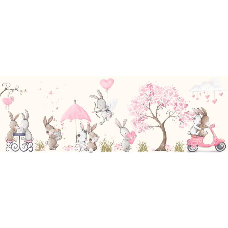 Bunny Love prémium tapétaposzter | 3 méter x 1 méter
