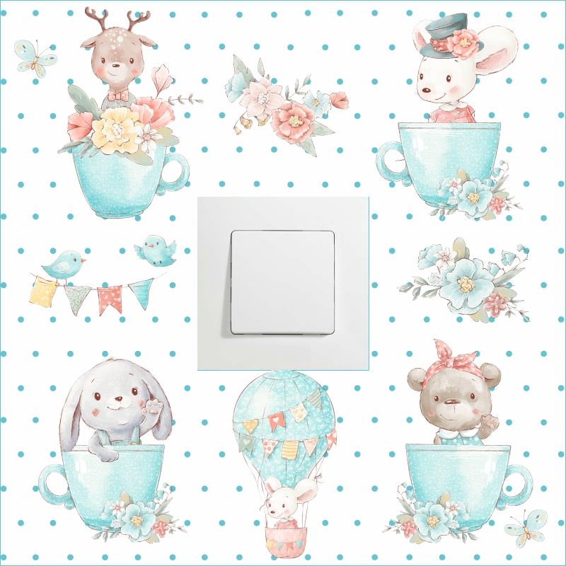 Friends andamp; Peace prémium kapcsoló matrica, pöttyös, fehér 25 cm x 25 cm