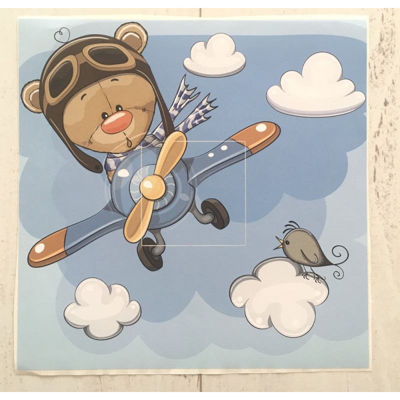 Repülős macis villanykapcsoló matrica 25 cm x 25 cm