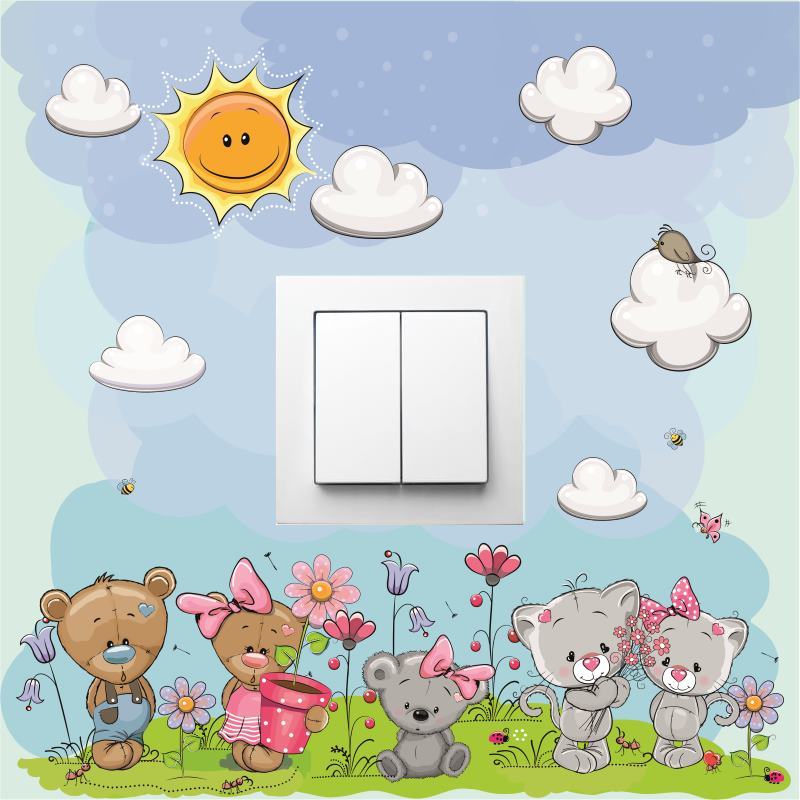 Állatos villanykapcsoló, unisex 25 cm x 25 cm Állatos villanykapcsoló, unisex 25 cm x 25 cm