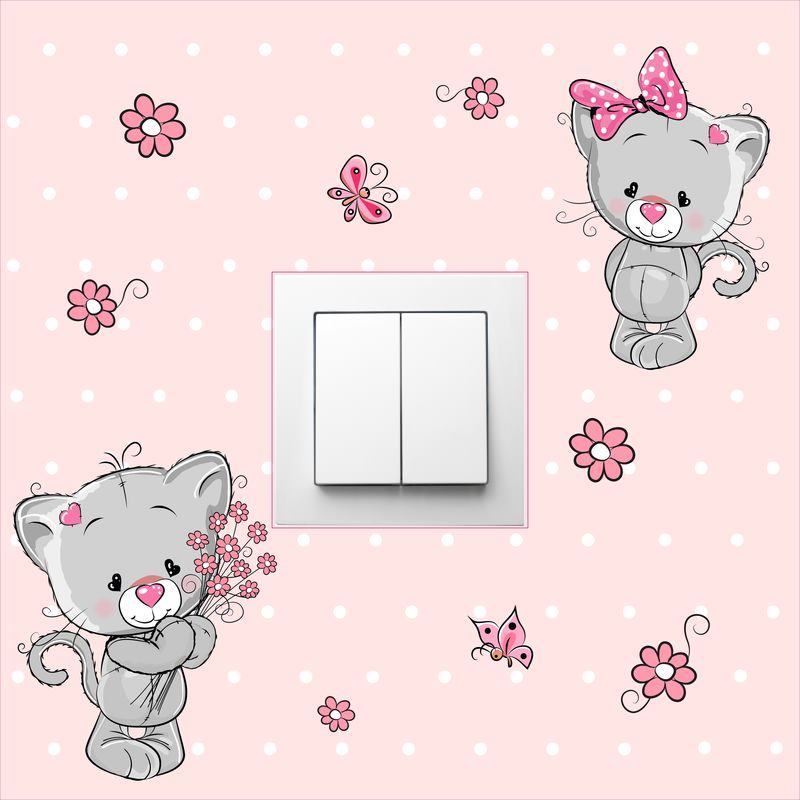 Cicás villanykapcsoló matrica 25 cm x 25 cm