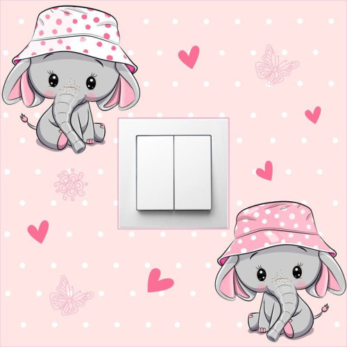 Elefántos villanykapcsoló matrica 25 cm x 25 cm