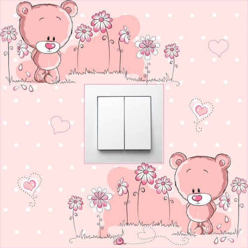 Pink macis villanykapcsoló matrica 25 cm x 25 cm