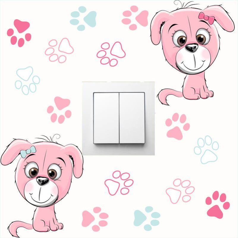 Kutyás villanykapcsoló matrica 25 cm x 25 cm