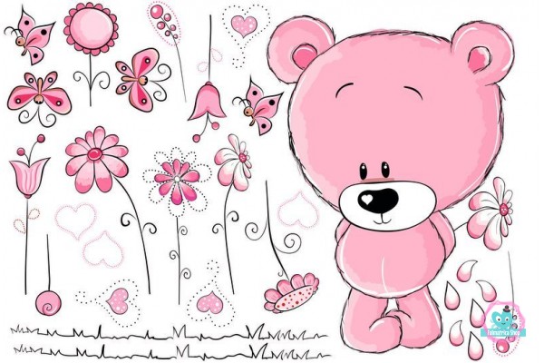 Macis falmatrica virágokkal, pink  |  29 db-os szett | 50 cm x 35 cm