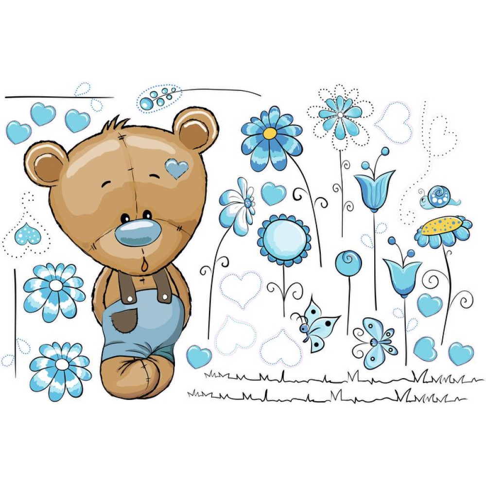 Kisfiú maci falmatrica, PRÉMIUM | 33 db-os szett | 70 cm x 45 cm-től