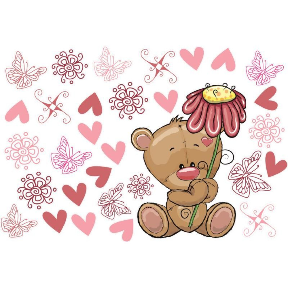 Teddy maci virággal | 31 db-os szett | 70 cm x 45 cm-től