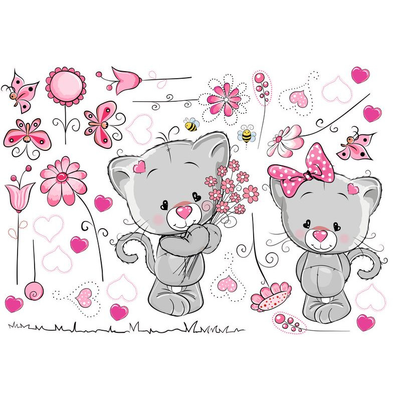 Cicák szerelmes pár | 35 db-os szett | 70 cm x 45 cm-től