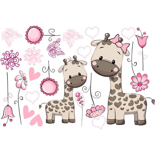 Zsiráf kislány faldekoráció | 23 db-os szett | 70 cm x 45 cm-től Zsiráf kislány faldekoráció | 23 db-os szett | 70 cm x 45 cm-től