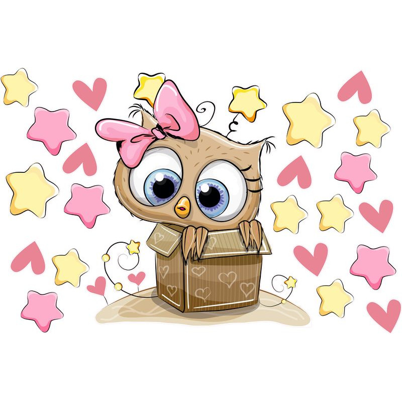 Ajándék baglyos faldekoráció | 22 db-os szett | 70 cm x 45 cm-től Ajándék baglyos faldekoráció | 22 db-os szett | 70 cm x 45 cm-től