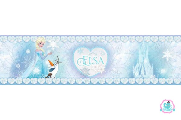 Jégvarázs, Elsa kék bordűr |  500  cm x 14 cm