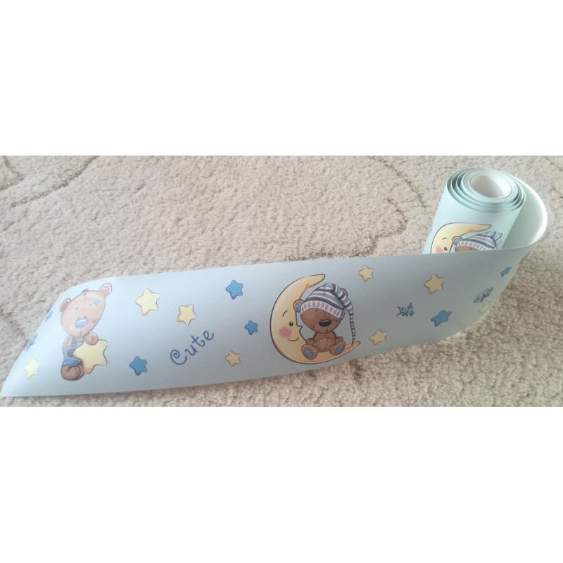 Csillagok és maci fiú bordűr | 500 cm x 10 cm