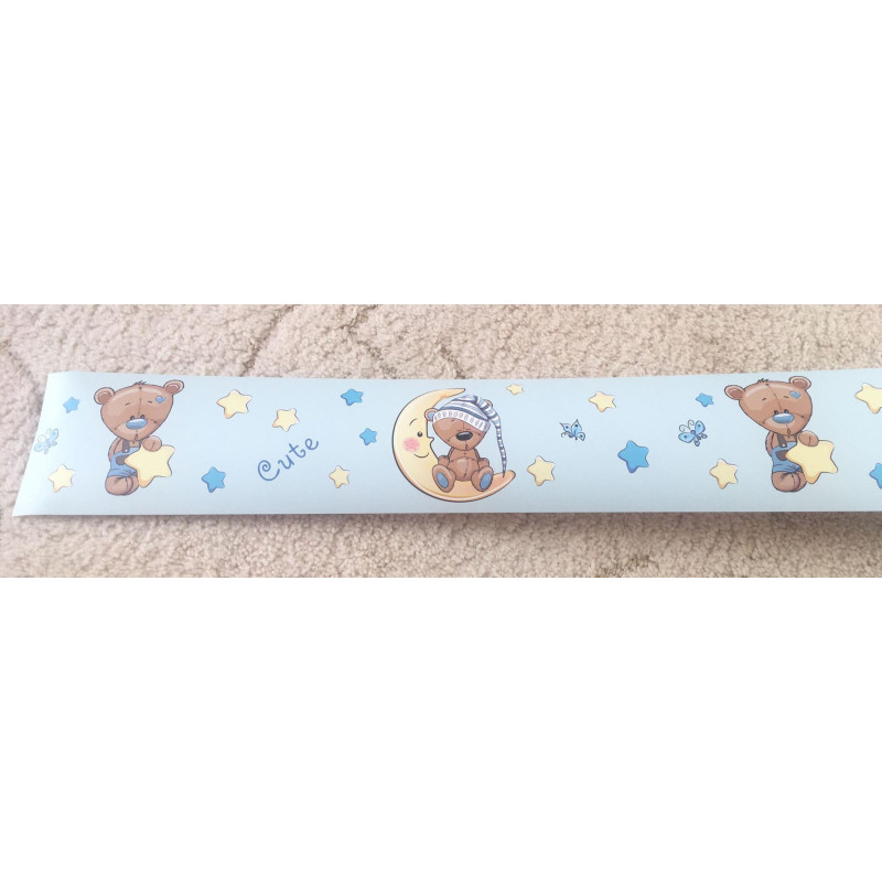 Csillagok és maci fiú bordűr | 500 cm x 10 cm