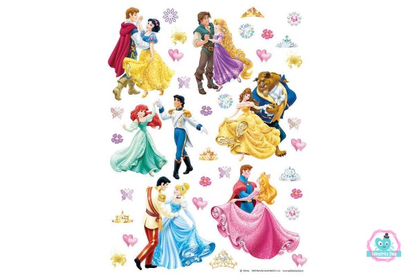 Hercegnők és szerelmük falmatrica XXL |  85  cm x 65 cm