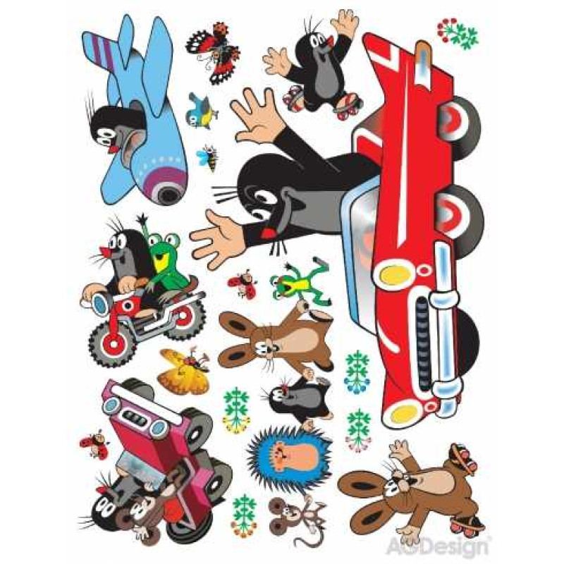 Kisvakond autót vezet faldekoráció | 85 cm x 65 cm