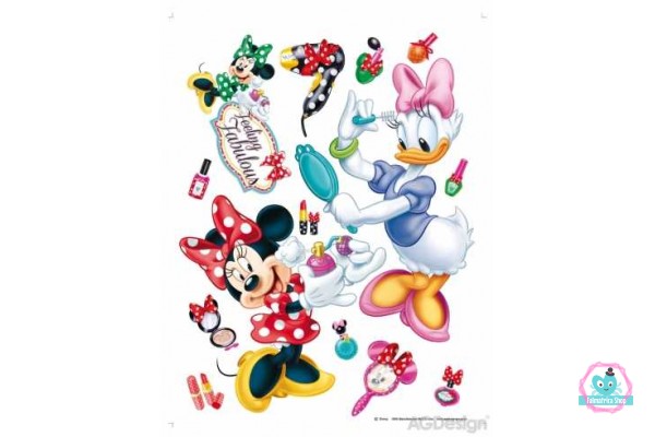 Minnie egér és Daisy kacsa szépségszalon falmatrica |  85  cm x 65 cm