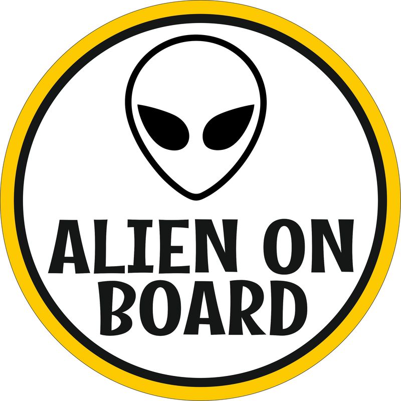 Alien on board feliratos, sárga autómatrica