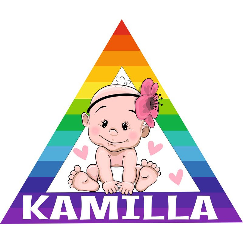 Baba a fedélzeten névre szóló kislány babamatrica, szivárványos