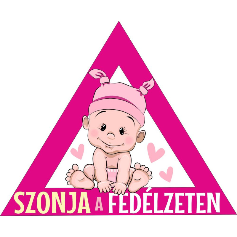 Saját név a fedélzeten pink kislány babamatrica
