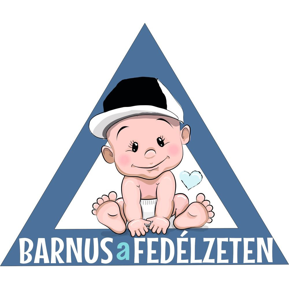 Fiú név a fedélzeten, kék autómatrica
