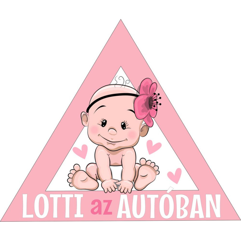 Lány név az autóban babamatrica szélvédőre