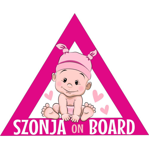 Saját név on board kislány babamatrica Saját név on board kislány babamatrica