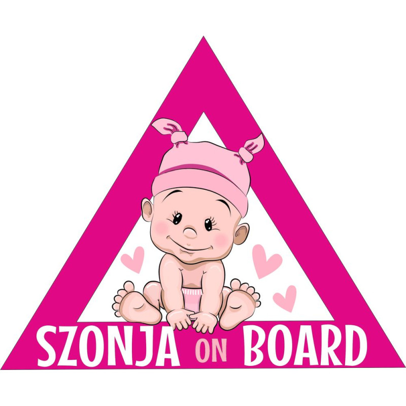 Saját név on board kislány babamatrica Saját név on board kislány babamatrica