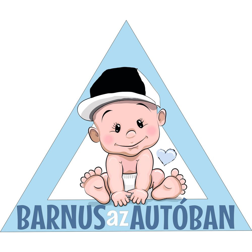 Fiú név az autóban baseballsapkás babamatrica