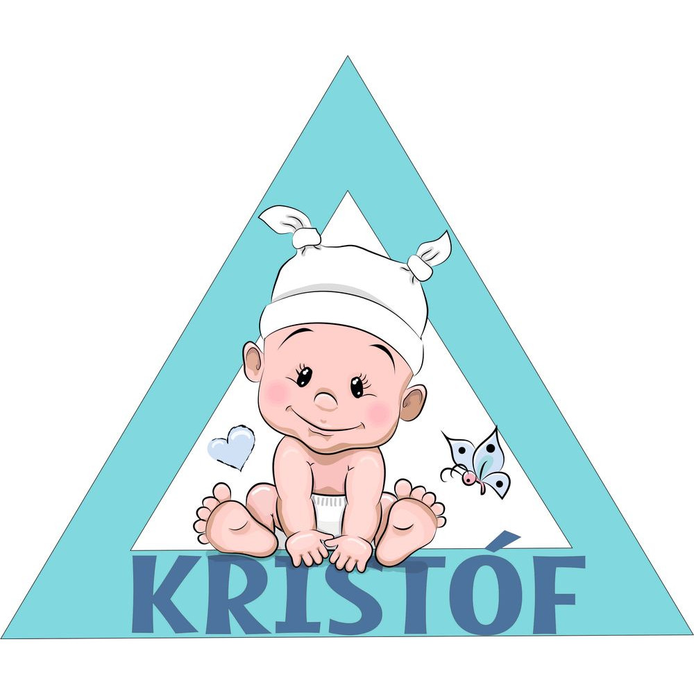 Babanév Baby on board névre szóló kisfiú babamatrica