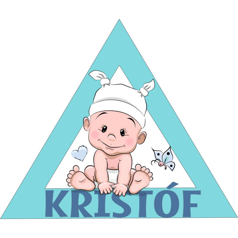 Babanév Baby on board névre szóló kisfiú babamatrica