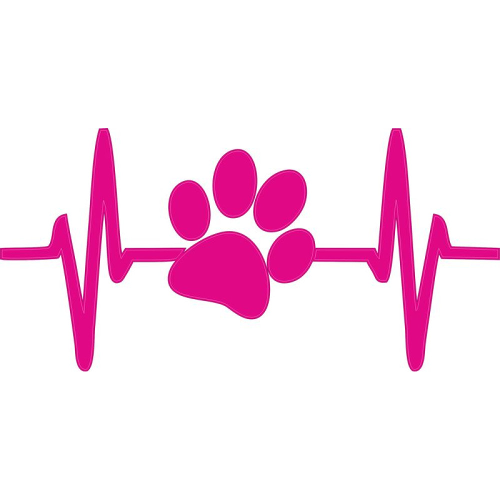 Pink kutya tappancs szívverés autómatrica Pink kutya tappancs szívverés autómatrica