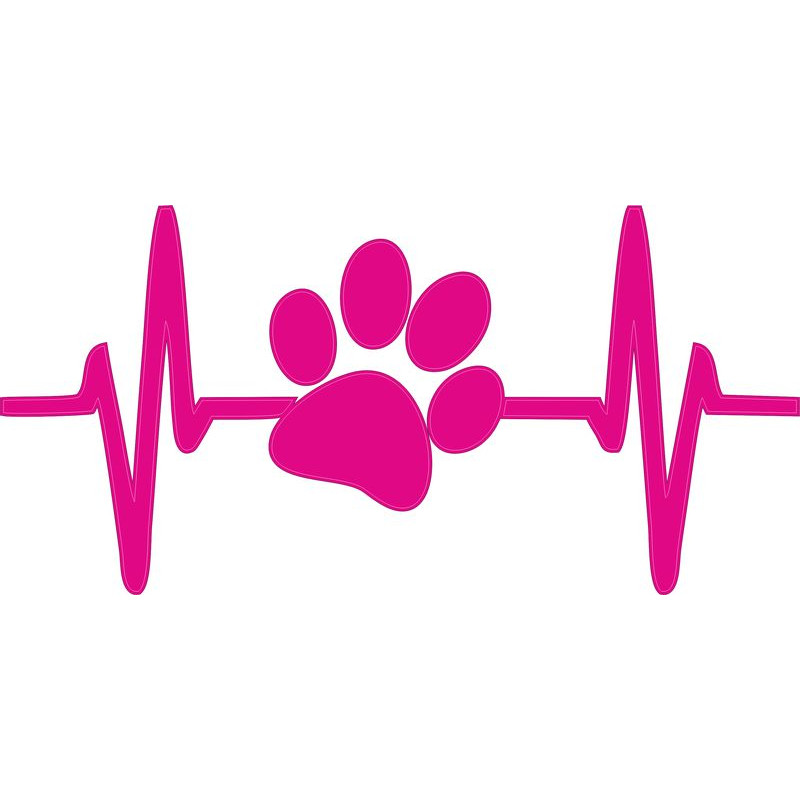 Pink kutya tappancs szívverés autómatrica