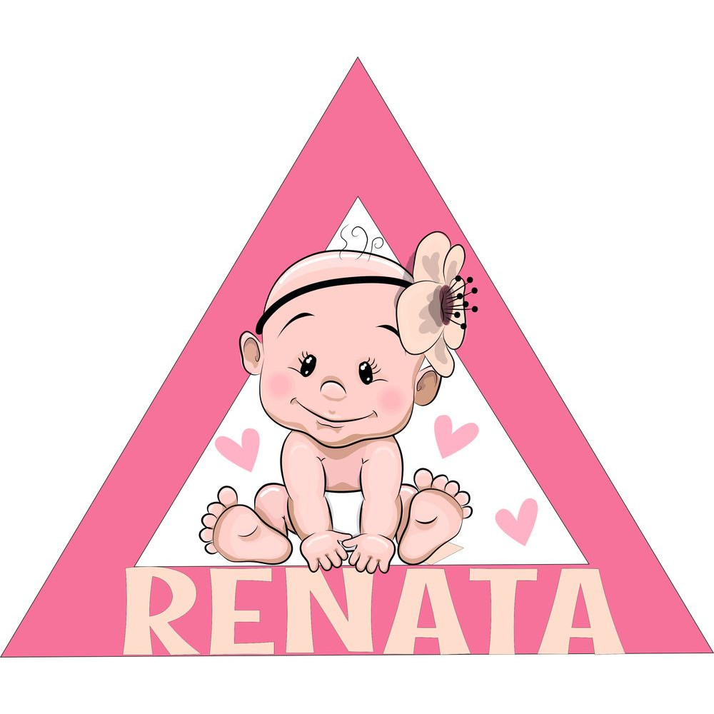 Lány babanév pink autós babamatrica