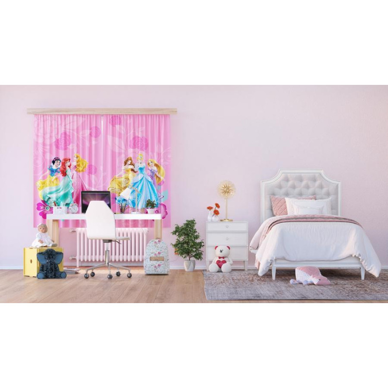 Disney hercegnők pink függöny | 180 cm x 160 cm