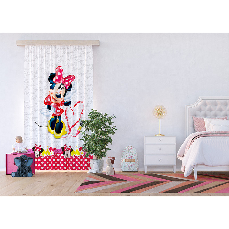 Minnie egeres piros álló függöny |140 cm x 245 cm