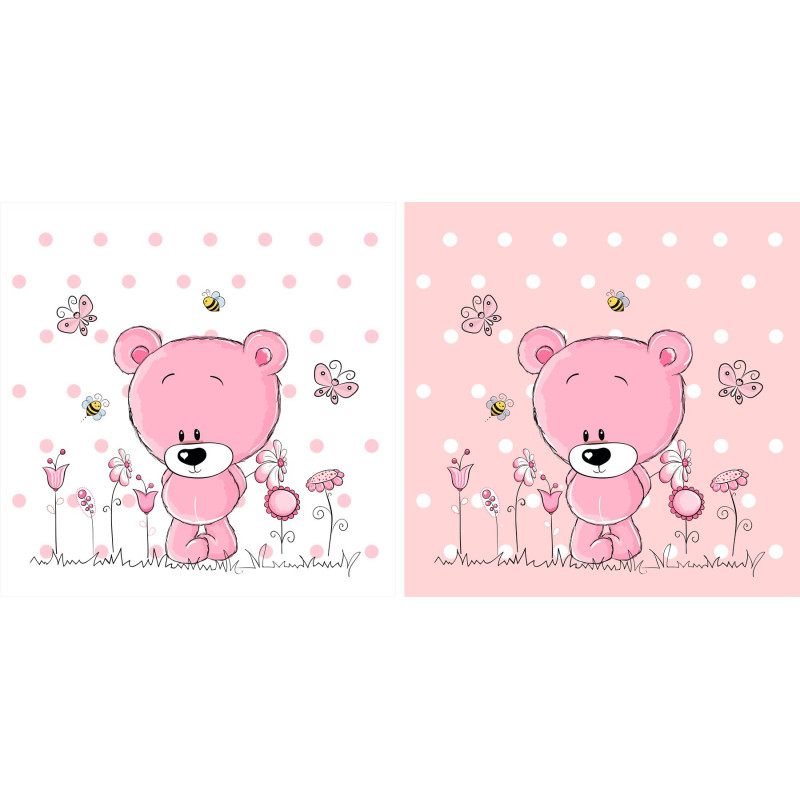 Rózsaszín macis gyerekpárna | 40 cm x 40 cm