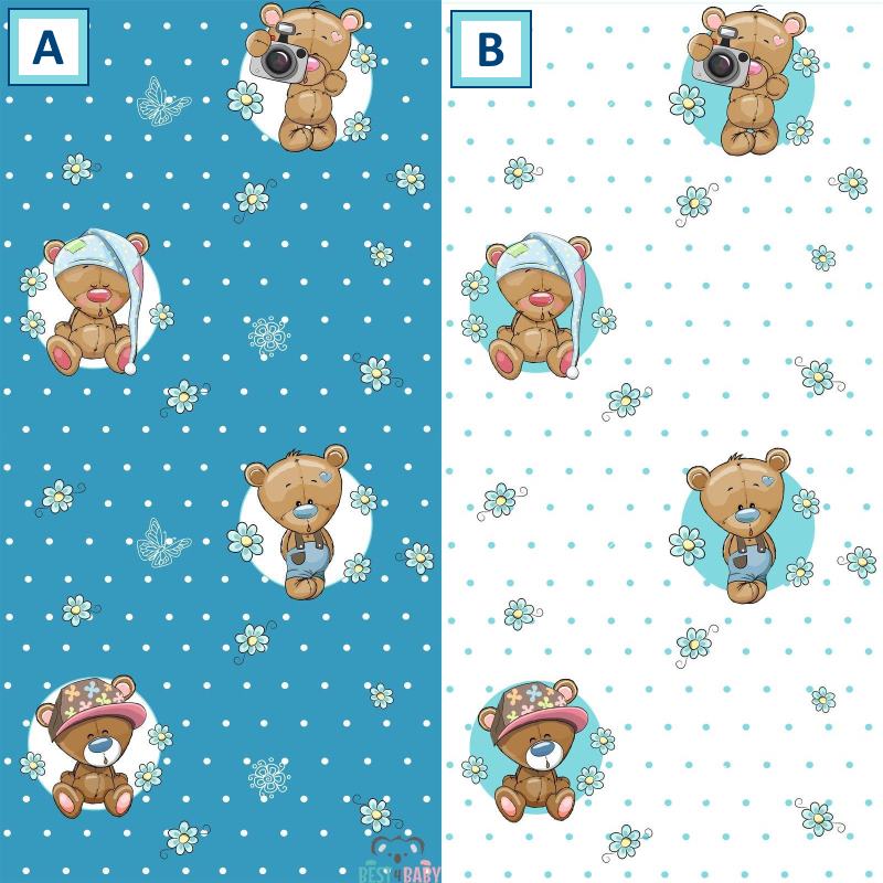 Macis gyerekszoba tapéta, kék | 50 cm x 250 cm Macis gyerekszoba tapéta, kék | 50 cm x 250 cm