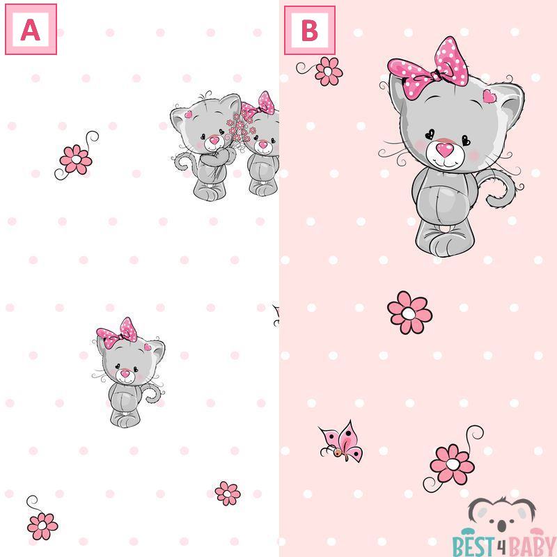 Cicás gyerekszoba tapéta, pink | 50 cm x 250 cm