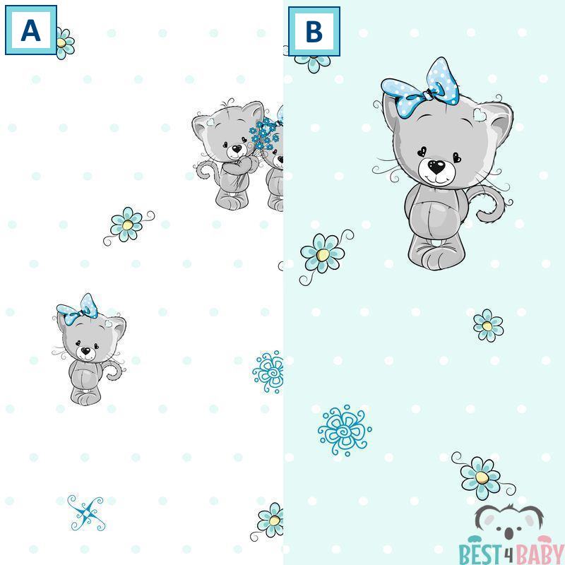 Cicás gyerekszoba tapéta, kék | 50 cm x 250 cm