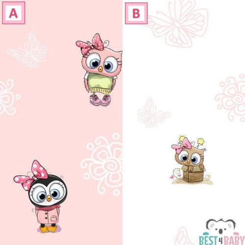 Baglyos gyerekszoba tapéta | 50 cm x 250 cm