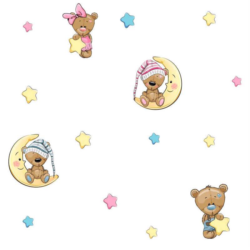 Macis gyerekszoba tapéta, csillagos | 50 cm x 250 cm