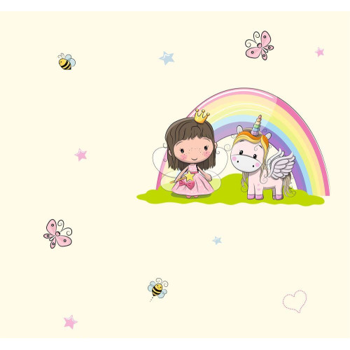 Egyszarvú és királylány tapéta | 50 cm x 250 cm