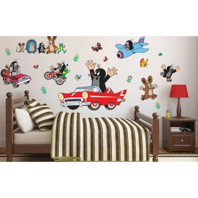 Kisvakond autót vezet faldekoráció | 85 cm x 65 cm