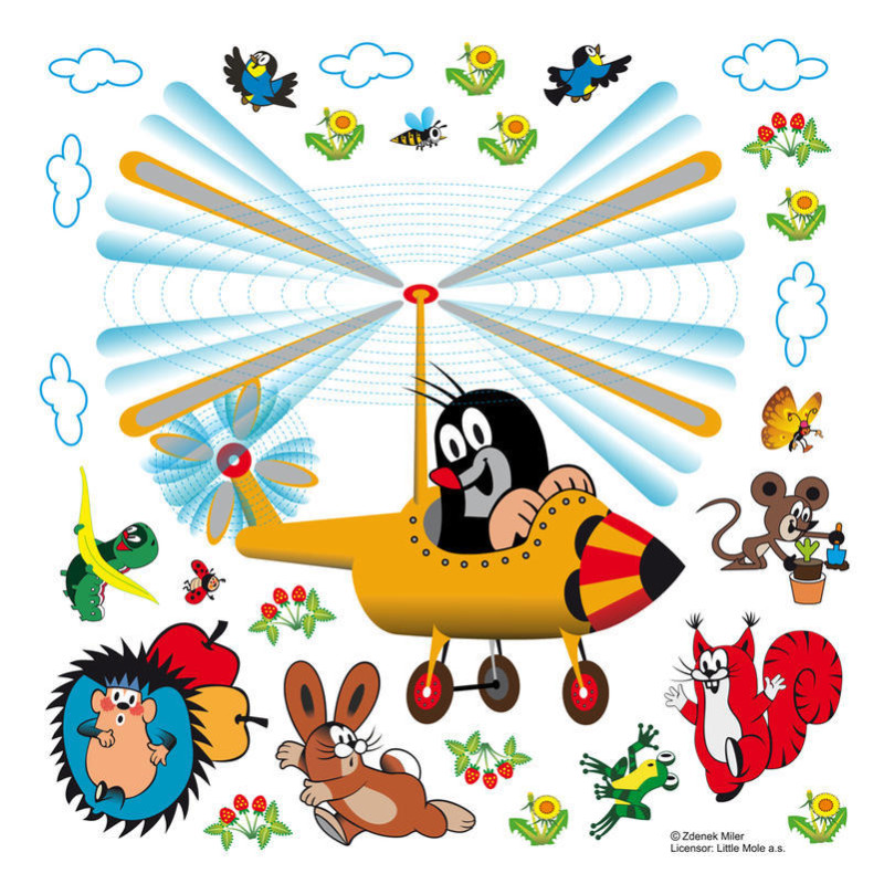 Kisvakond és a helikopter gyerek matrica | 30 cm x 30 cm Kisvakond és a helikopter gyerek matrica | 30 cm x 30 cm