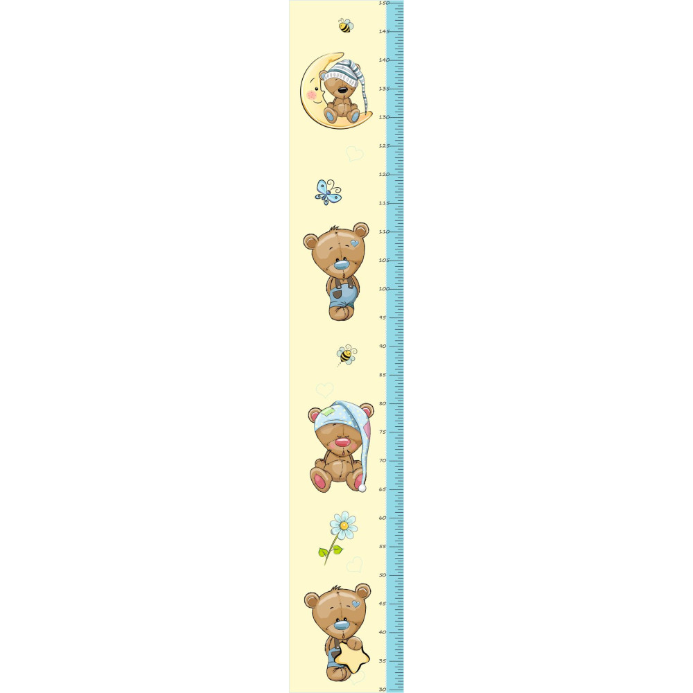 Kisfiú magasságmérős matrica, macis | 150 cm magasságig Kisfiú magasságmérős matrica, macis | 150 cm magasságig
