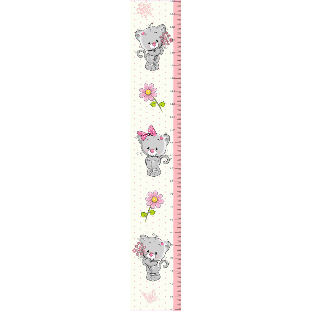 Cica kislány magasságmérős falmatrica | 150 cm magasságig Cica kislány magasságmérős falmatrica | 150 cm magasságig