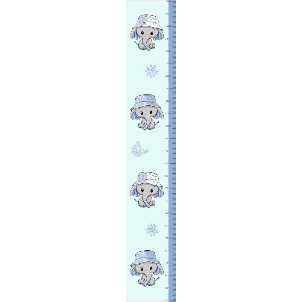 Elefántos magasságmérős matrica, kék | 150 cm magasságig Elefántos magasságmérős matrica, kék | 150 cm magasságig