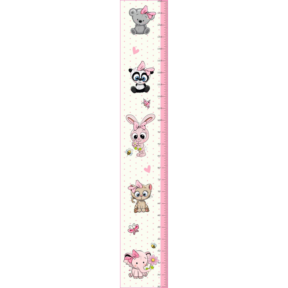 Kislány állatok magasságmérős matrica | 150 cm magasságig Kislány állatok magasságmérős matrica | 150 cm magasságig