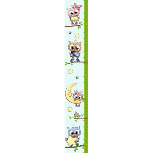 Baglyos magasságmérős matrica | 150 cm magasságig Baglyos magasságmérős matrica | 150 cm magasságig