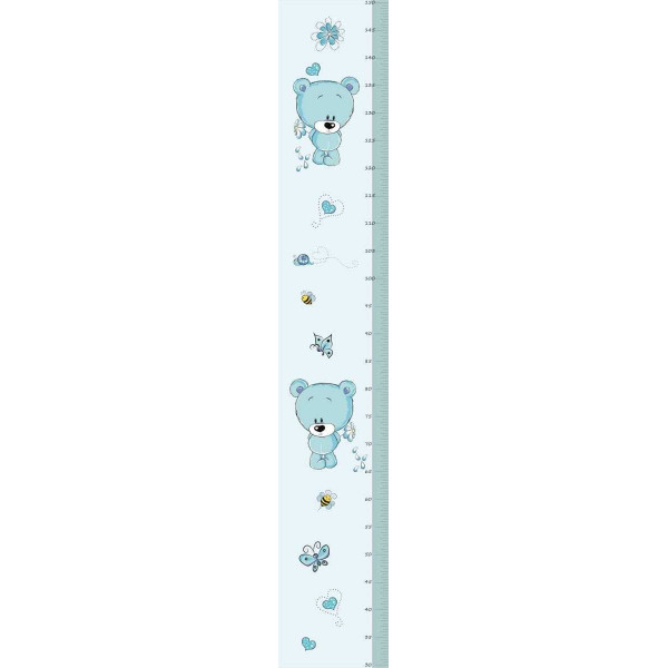 Kék maci magasságmérős matrica | 150 cm magasságig